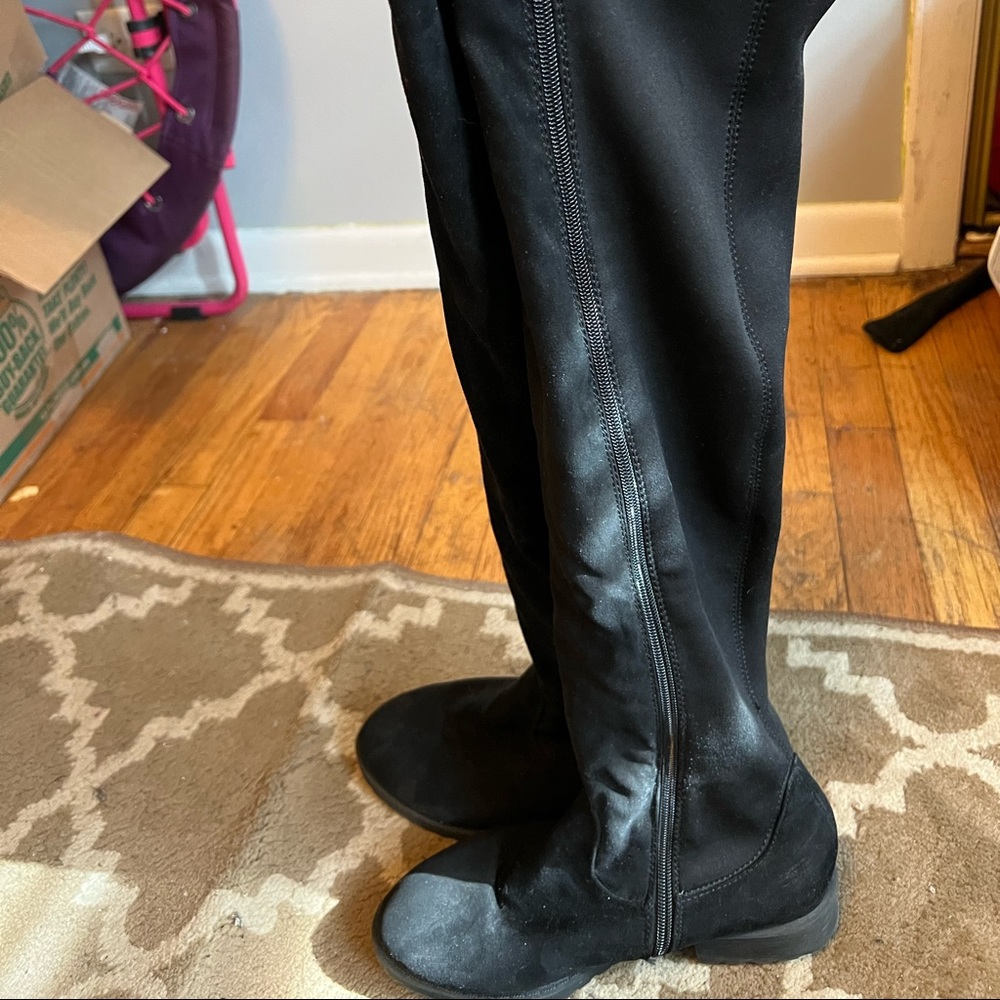 Bamboo Suede Over the Knee Boots